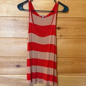 GAP Striped Red and Tan Women's Tank Top